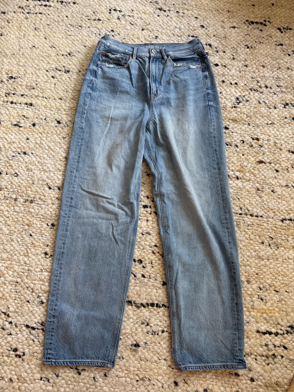 American Eagle Baggy Jeans Light Wash sz 8 Blue